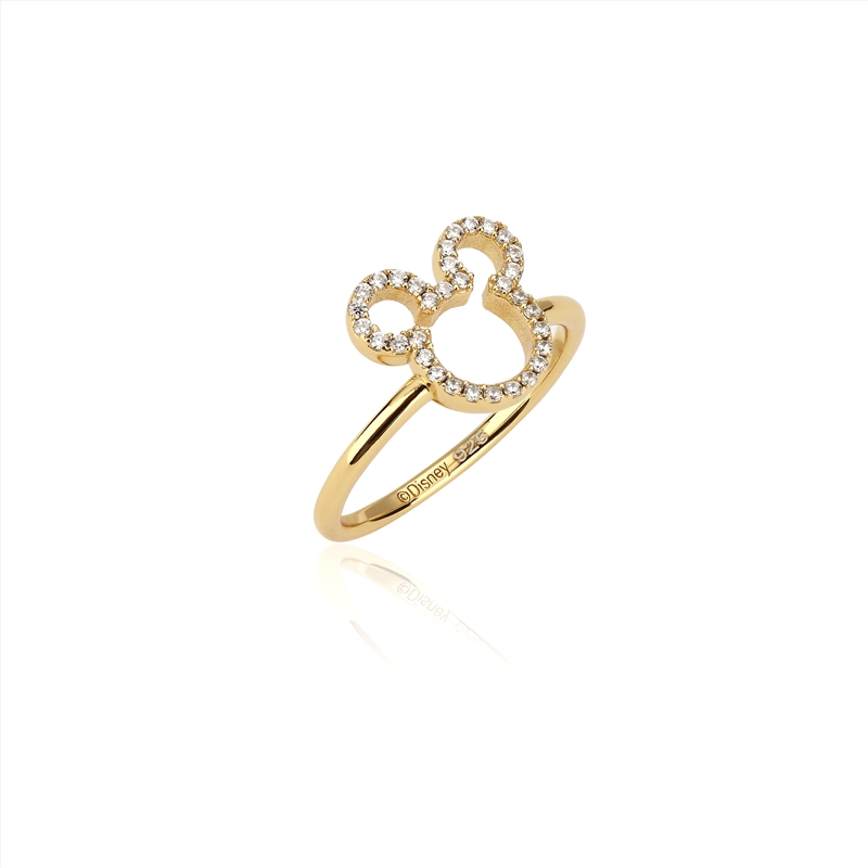 Ss Ygp Mickey Head Ring - Size 8/Product Detail/Jewellery