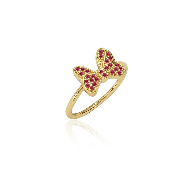 Ss Ygp Red Crystal Bow Ring - Size 6/Product Detail/Jewellery