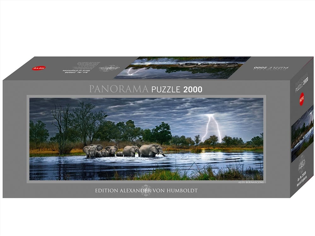 Panorama Herd Elephants 2000 Piece/Product Detail/Jigsaw Puzzles