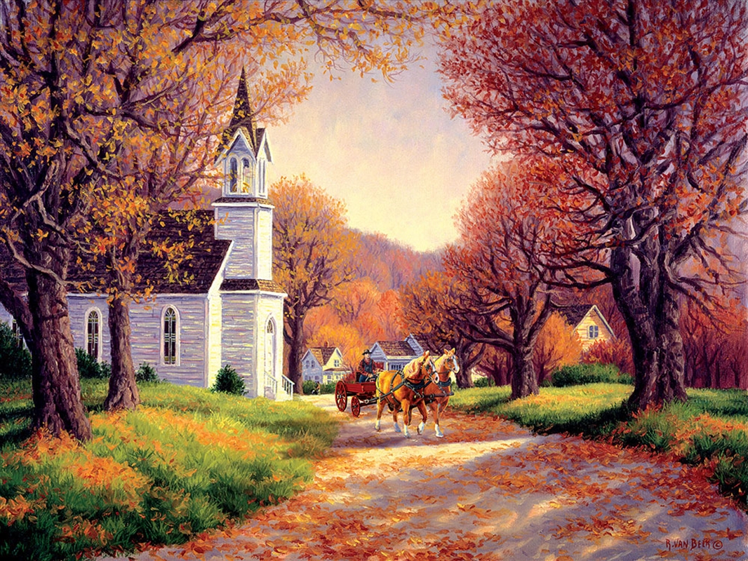 Road By The Church 500 Piece/Product Detail/Jigsaw Puzzles