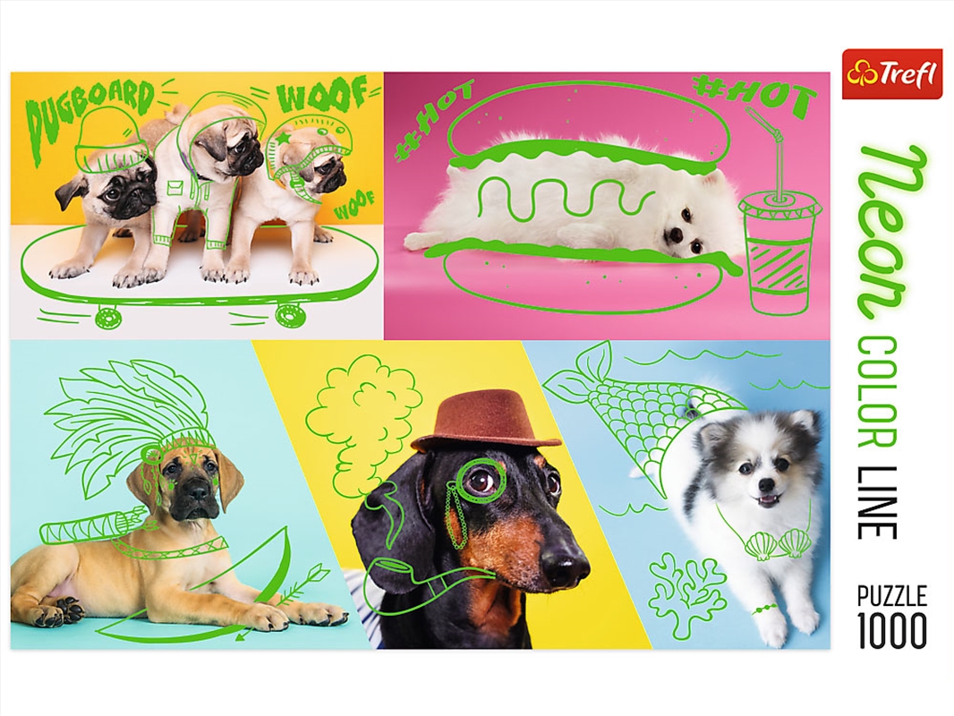 Neon Colour Line Dogs 1000 Piece/Product Detail/Jigsaw Puzzles