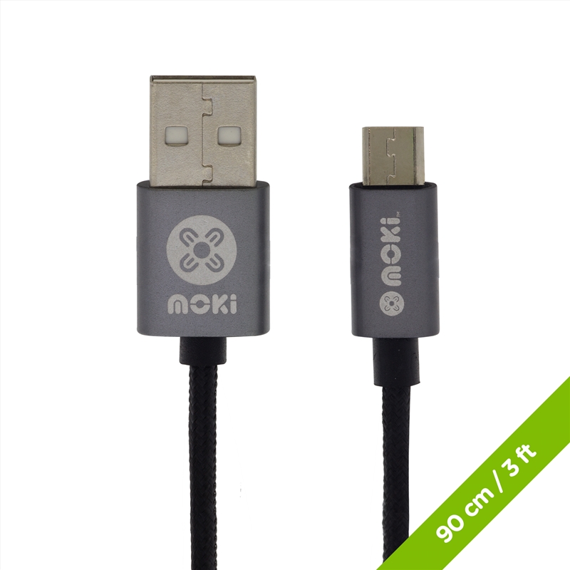 Moki Braided Pocket Micro-USB SynCharge Cable  - 90cm/Product Detail/Cables