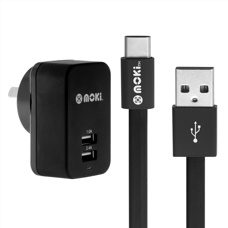 Moki Type-C to USB-A SynCharge Cable + Wall/Product Detail/Cables