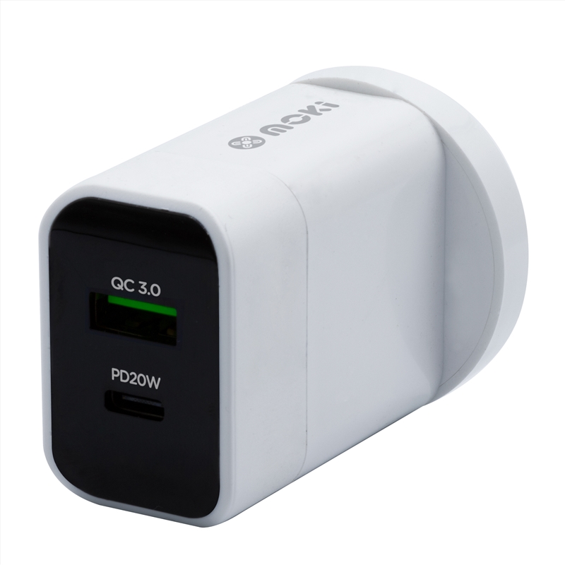 Moki Wall Charger PD Type-C 20W + USB QC 3.0/Product Detail/Electronics