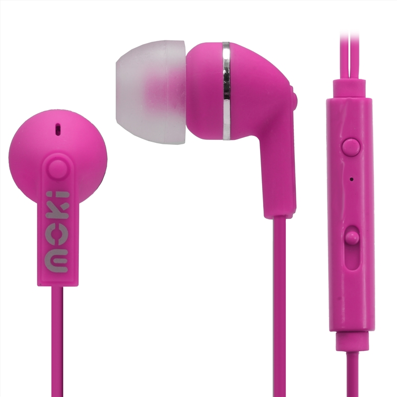 Moki Noise Isolation Earbuds with microphone & control - Pink/Product Detail/Headphones