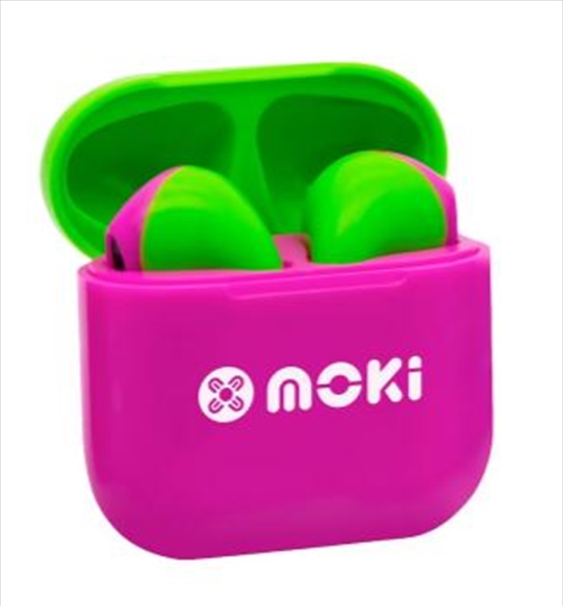 MokiPods Mini TWS Earphones for Kids Volume Limited - Pink/Green/Product Detail/Headphones